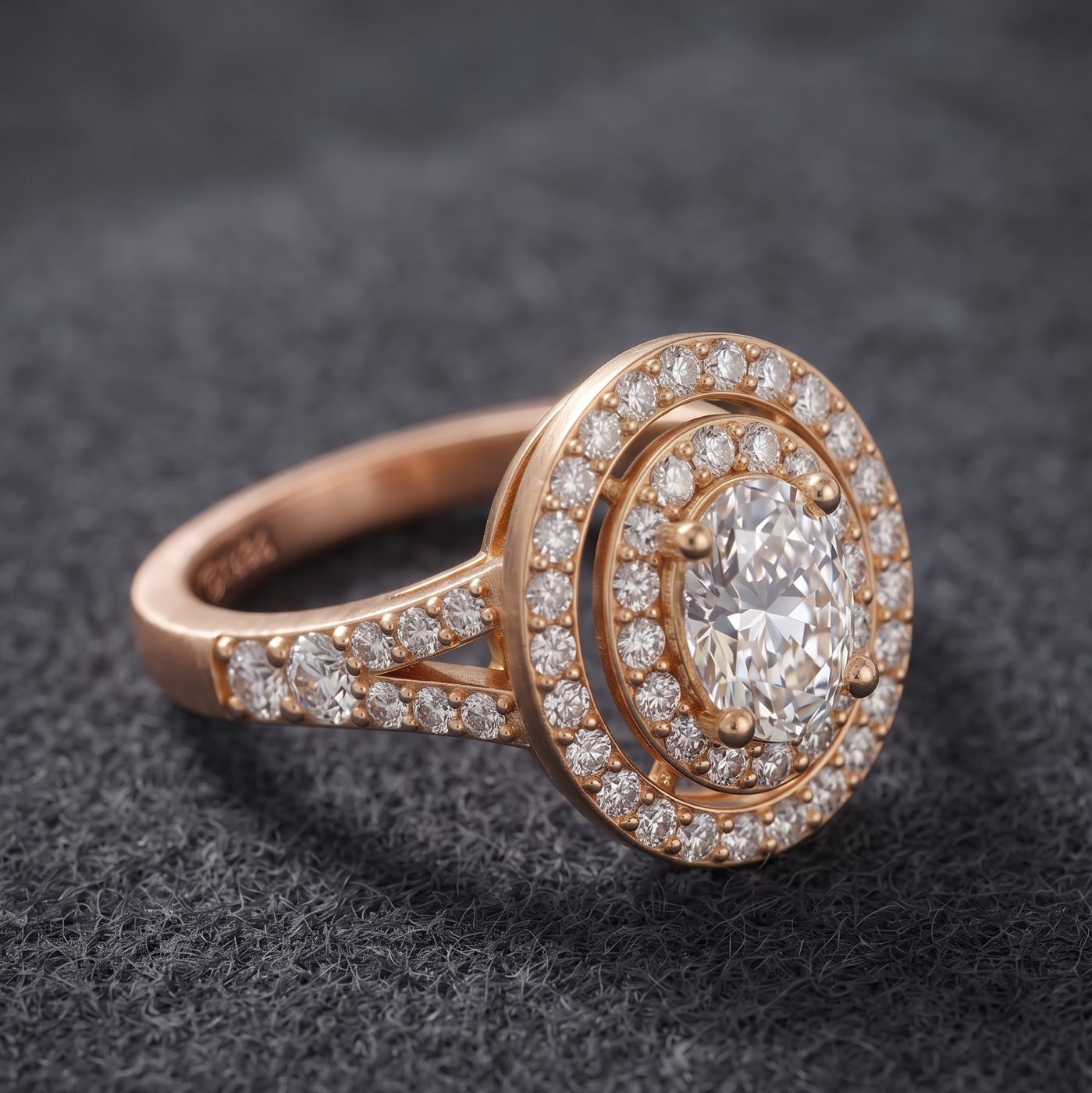 Oval lab grown diamond ring