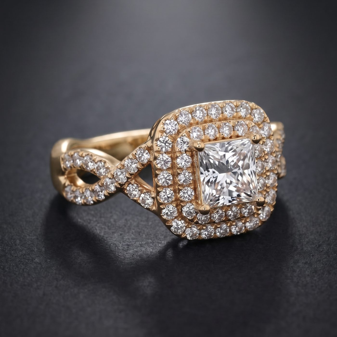 Princess cut lab grown diamond ring